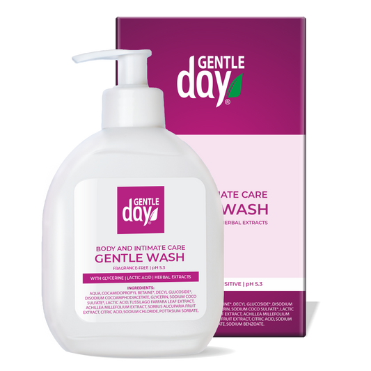 Gentle Day intimate wash white bottle with pump