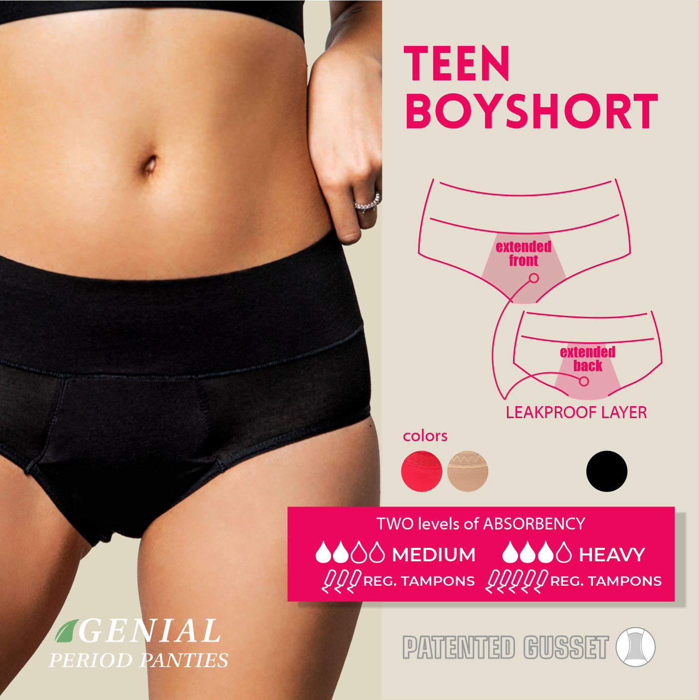 Teen Super Leakproof Underwear Boyshort