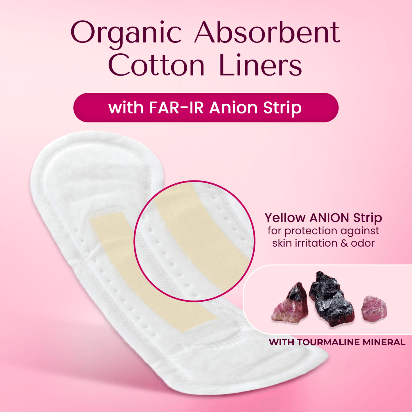 Organic Cotton Absorbent Liners w/ FAR-IR Anion Strip