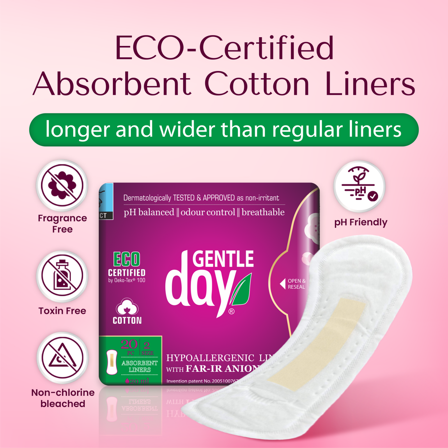 Organic Cotton Absorbent Liners w/ FAR-IR Anion Strip