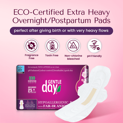 Organic Extra Heavy / Postpartum pads w/ FAR-IR ANION strip